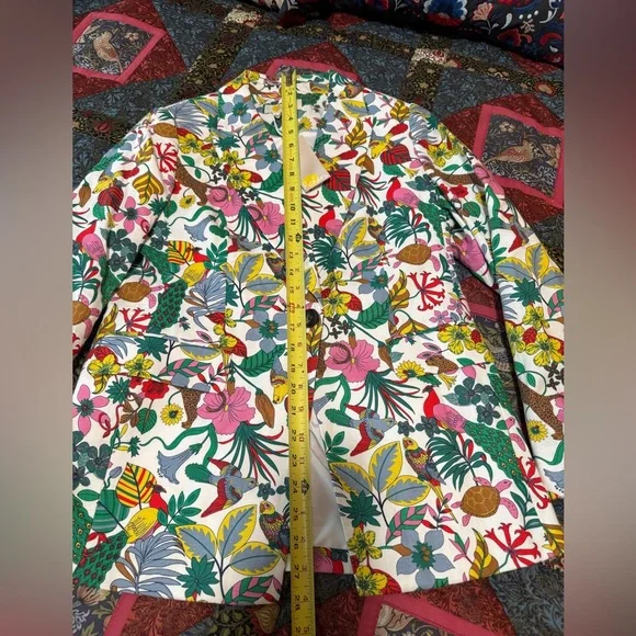 NWT Boden Thea Tailored Linen Blazer Multi, Exotic Paradise, 8P - Picture 8 of 16